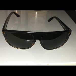 Tom Ford Half Tortoise/Black Flat Top Sunglasses